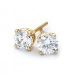 2Ct tw Round Diamond Stud Earrings 14Kt Yellow Gold